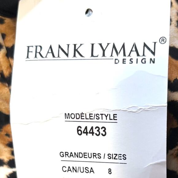 Frank Lyman Design Animal Print Dress - Long Sleeve Midi - Sixe 8 - Picture 12 of 16